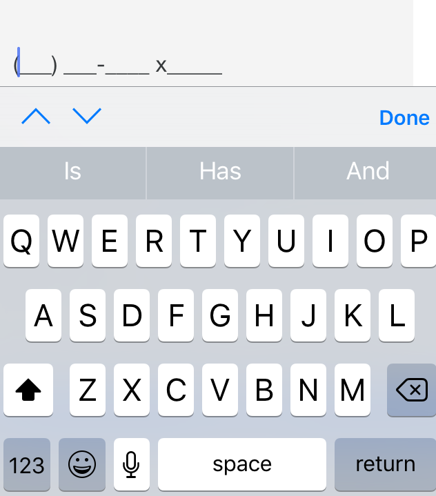 mobile form control with text input type instead of number results in text keypad instead of numbers